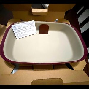 Pampered Chef Rectangular Baker, Cranberry (1338)